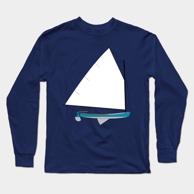 Cotuit Skiff Sailboat - Light Blue Long Sleeve T-Shirt by CHBB